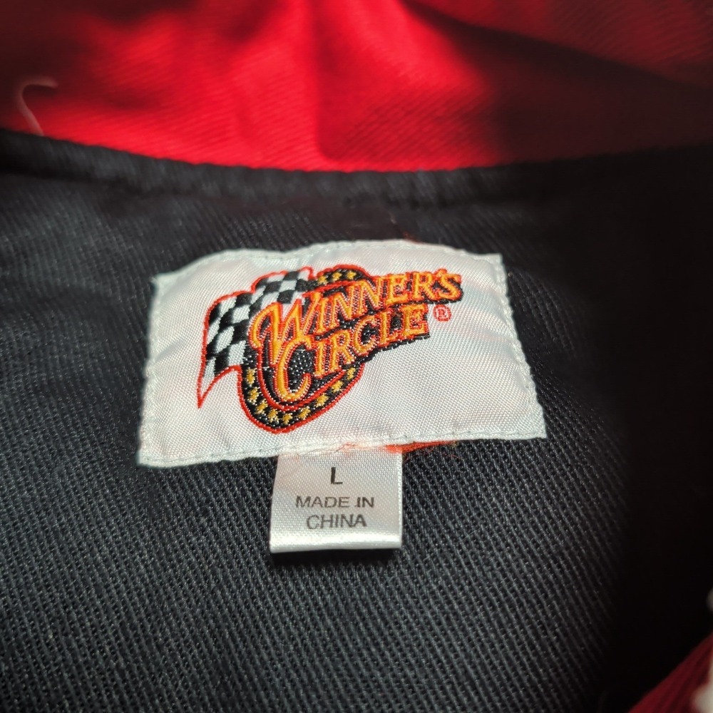 Winner's Circle Dale Earnhardt Embroidered Racing Jacket Mens L Black Red Bomber - Picture 6 of 8